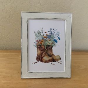 Farmhouse Cowboy boots and sunflowers picture 5x7 w/frame